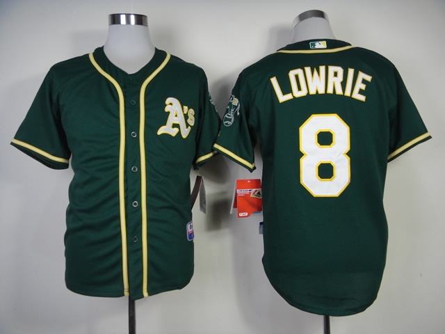 Men Oakland Athletics #8 Lowrie Green MLB Jerseys->oakland athletics->MLB Jersey